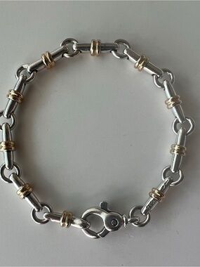 Vintage Tiffany & Co. Two-Tone Bar Link Bracelet | Sterling Silver & 18K Gold